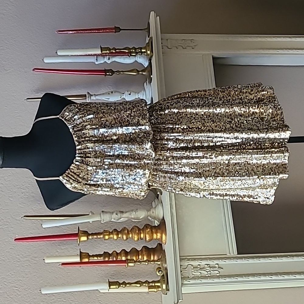 Parker Gold Sequins Mini Dress